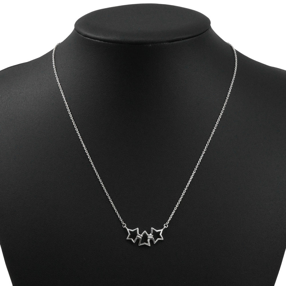 Tiffany Co Triple Star Necklace Sterling Silver